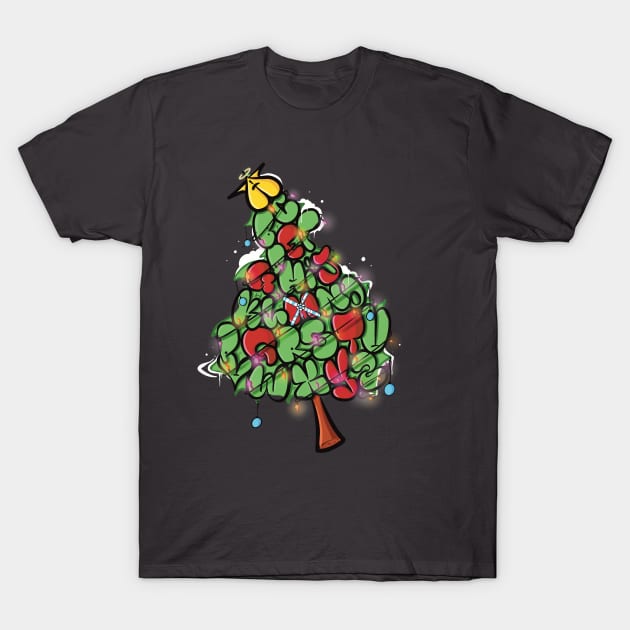The Alphabet Christmas Tree T-Shirt by Art by Nabes